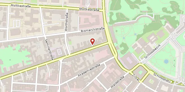 Karte der Umgebung von Stephanienstr. 8, 76133 Karlsruhe