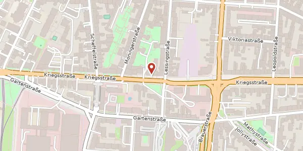 Karte der Umgebung von Kriegsstraße 212, 76135 Karlsruhe