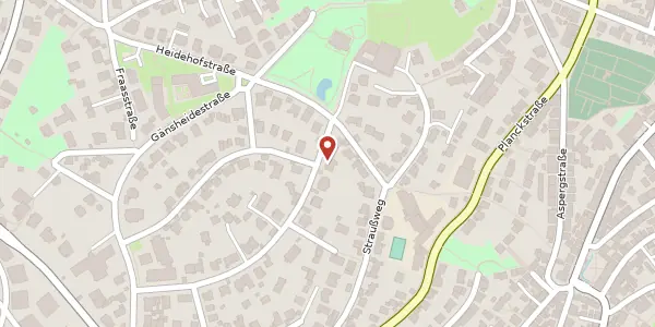 Karte der Umgebung von Hackländerstraße 17, 70184 Stuttgart