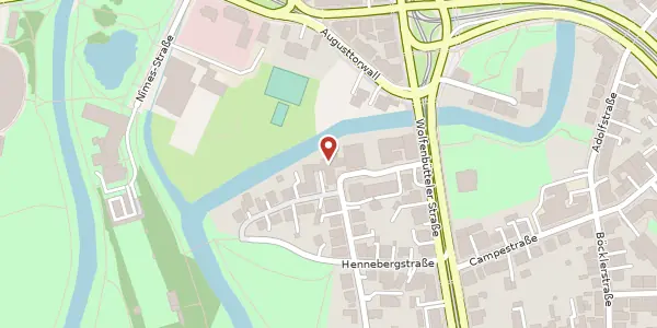 Karte der Umgebung von Obergstraße 3, 38102 Braunschweig