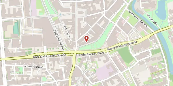 Karte der Umgebung von Brandenburger Platz 3, 03046 Cottbus