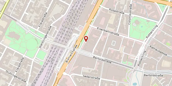 Karte der Umgebung von Bismarckallee 2 a, 79098 Freiburg im Breisgau