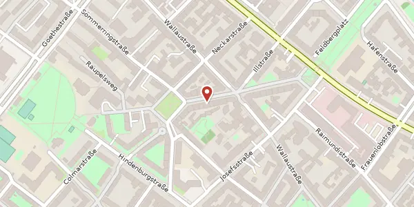 Karte der Umgebung von Feldbergstr. 10, 55118 Mainz