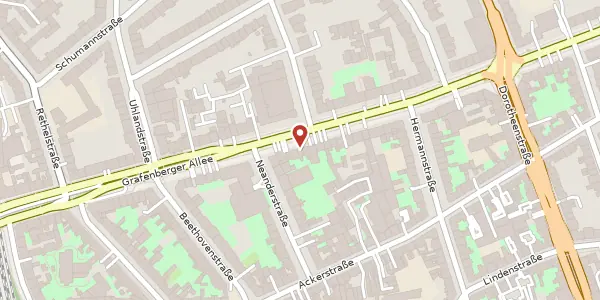 Karte der Umgebung von Grafenberger Allee 95, 40237 Düsseldorf