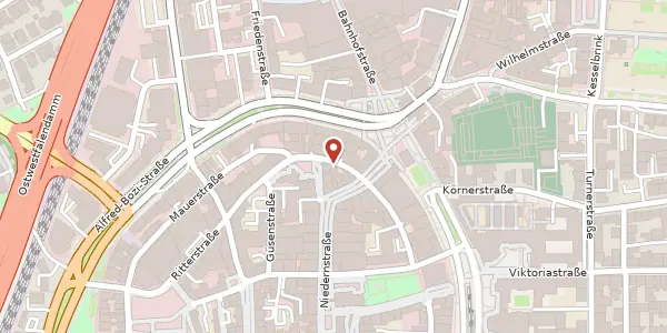 Karte der Umgebung von Ritterstr. 24, 33602 Bielefeld