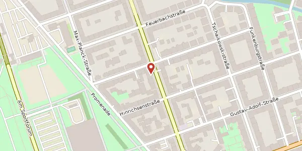 Karte der Umgebung von Waldstr. 27, 04105 Leipzig