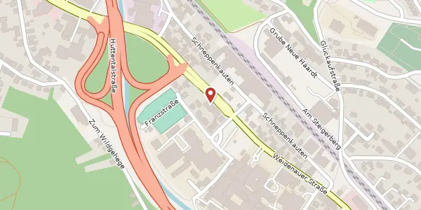 Karte der Umgebung von Weidenauer Str. 60, 57076 Siegen