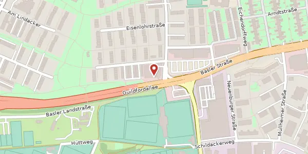 Karte der Umgebung von Basler Straße 115, 79115 Freiburg im Breisgau