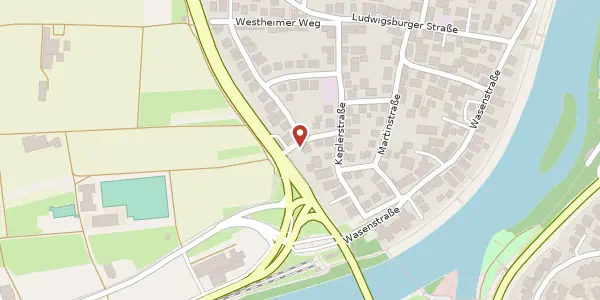 Karte der Umgebung von Aldinger Straße 9, 71686 Remseck