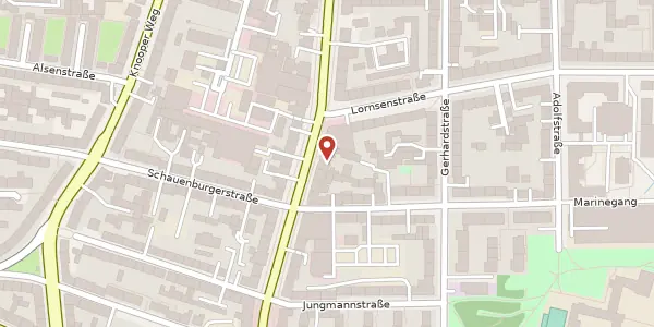 Karte der Umgebung von Holtenauerstraße 80, 24105 Kiel