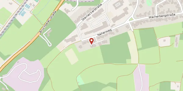 Karte der Umgebung von Näherweg 57, 76646 Bruchsal