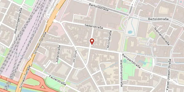 Karte der Umgebung von Moltkestraße 28a, 79098 Freiburg im Breisgau