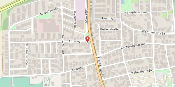 Karte der Umgebung von Ruhweg 1, 69198 Schriesheim