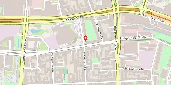 Karte der Umgebung von Meidingerstraße 15, 76137 Karlsruhe