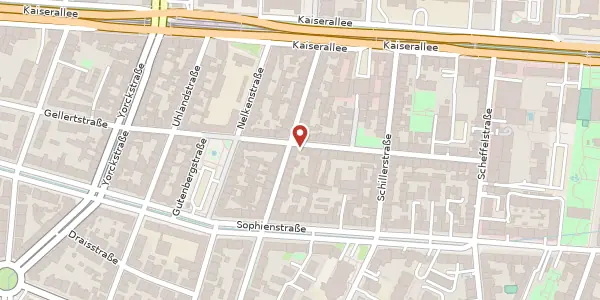 Karte der Umgebung von Goethestraße 35, 76135 Karlsruhe