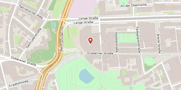 Karte der Umgebung von Kröpeliner Straße 54, 18055 Rostock