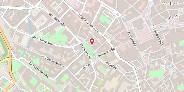 Karte der Umgebung von Schillerplatz 8, 55116 Mainz