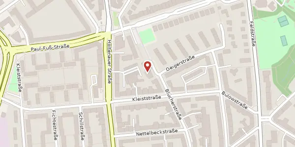 Karte der Umgebung von Blücherstraße 23, 24105 Kiel