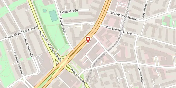 Karte der Umgebung von Hamburger Straße 146, 22083 Hamburg