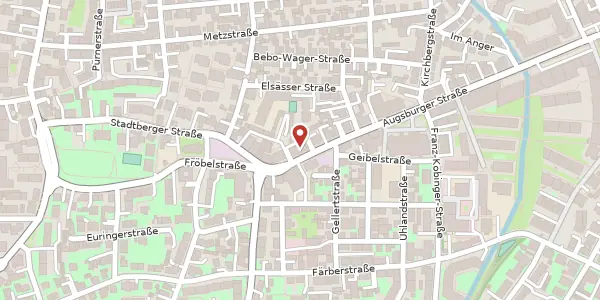 Karte der Umgebung von Augsburger Str. 36, 86157 Augsburg