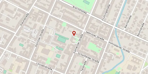 Karte der Umgebung von Kamenzer Straße 33, 01099 Dresden