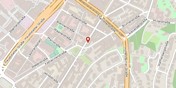 Karte der Umgebung von Olgastraße 53, 70182 Stuttgart