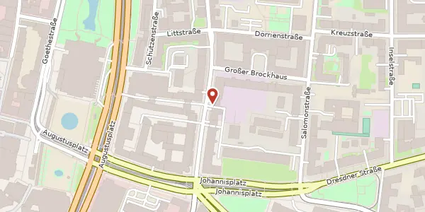 Karte der Umgebung von Querstraße 10, 04103 Leipzig