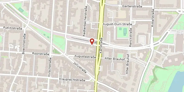 Karte der Umgebung von Mathystraße 17, 76133 Karlsruhe