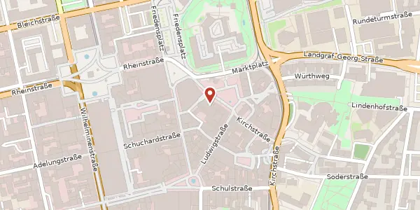 Karte der Umgebung von Marktplatz 4, 64283 Darmstadt