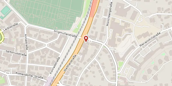 Karte der Umgebung von Waltherstr. 9, 97074 Würzburg