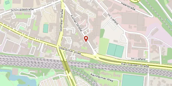 Karte der Umgebung von Kölner Str. 375, 40227 Düsseldorf