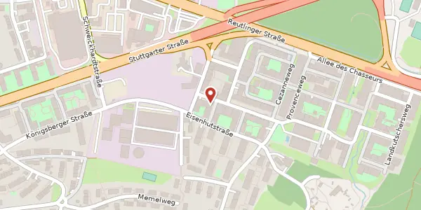 Karte der Umgebung von Aixer Straße 14/1, 72072 Tübingen