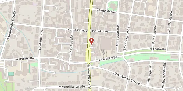 Karte der Umgebung von Günterstalstraße 49, 79102 Freiburg im Breisgau