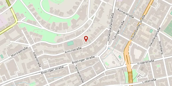 Karte der Umgebung von Arminstraße 14, 70178 Stuttgart