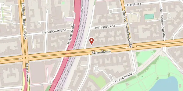Karte der Umgebung von Kaiserdamm 20, 14057 Berlin