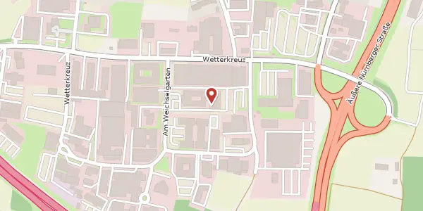 Karte der Umgebung von Am Weichselgarten 5, 91058 Erlangen