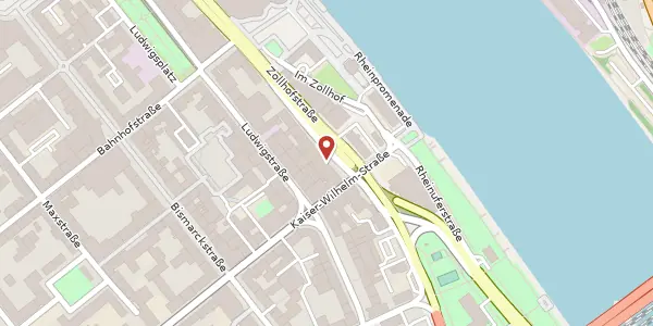Karte der Umgebung von Zollhofstraße 1, 67059 Ludwigshafen am Rhein