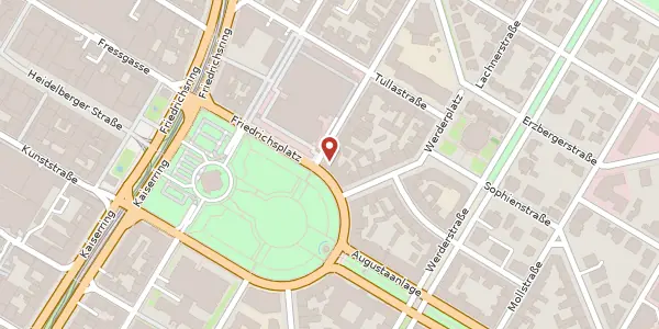 Karte der Umgebung von Friedrichplatz 9, 68165 Mannheim