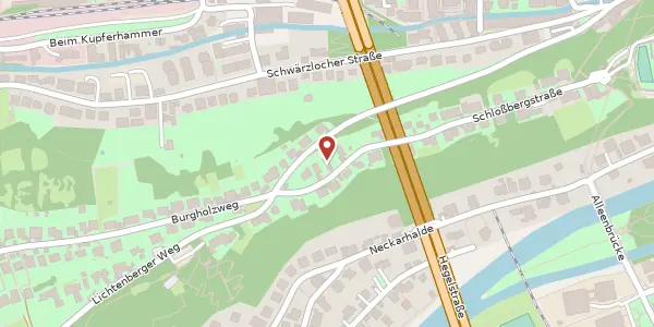 Karte der Umgebung von Schloßbergstraße 38, 72070 Tübingen