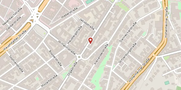 Karte der Umgebung von Olgastraße 77, 70182 Stuttgart