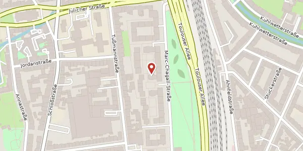 Karte der Umgebung von Marc-Chagall-Str. 160, 40477 Düsseldorf