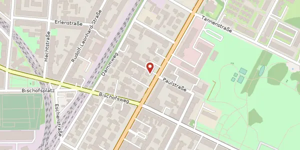 Karte der Umgebung von Königsbrücker Straße 61 b, 01099 Dresden