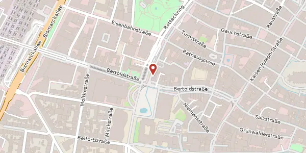 Karte der Umgebung von Rotteckring 2, 79098 Freiburg im Breisgau