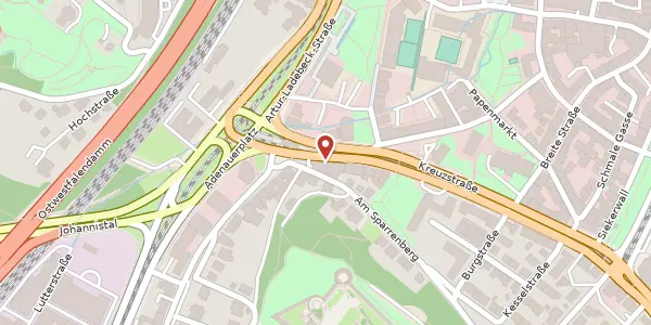 Karte der Umgebung von Kreuzstr. 35, 33602 Bielefeld
