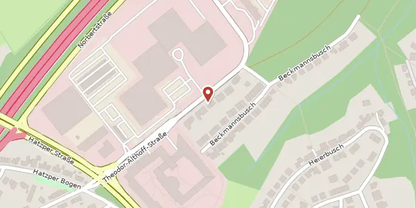 Karte der Umgebung von Theodor-Althoff-Str. 25, 45133 Essen