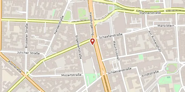 Karte der Umgebung von Hohenstaufenring 61, 50674 Köln