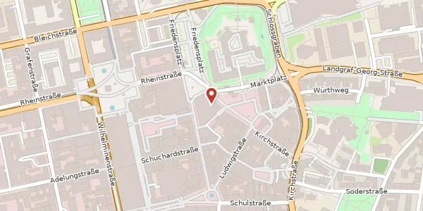 Karte der Umgebung von Marktplatz 2, 64283 Darmstadt