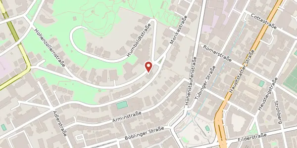 Karte der Umgebung von Hohenzollernstraße 1, 70178 Stuttgart