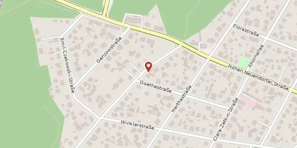Karte der Umgebung von Glienicker Straße 23, 16562 Hohen Neuendorf