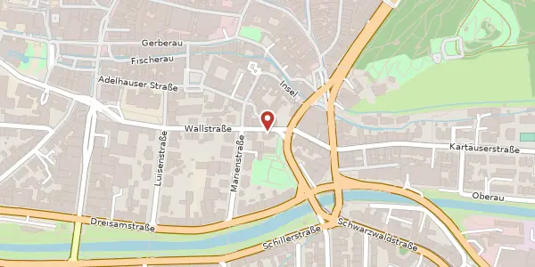 Karte der Umgebung von Wallstraße 14, 79098 Freiburg im Breisgau
